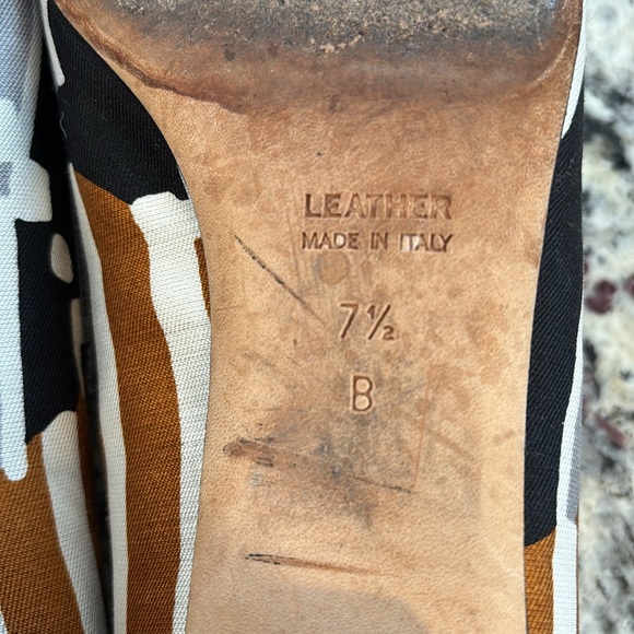 Tibi black and tan silk and leather made in Italy unique block heel shoes - Picture 9 of 12